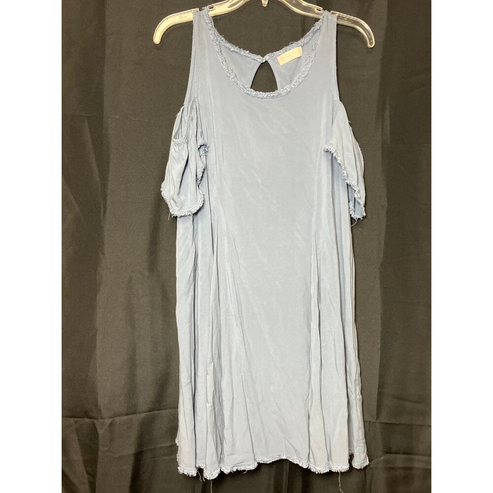 Altar'd State Blue Raw Edge Cold Shoulder Dress Size M Women's